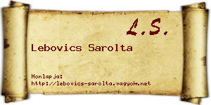 Lebovics Sarolta névjegykártya