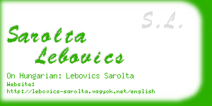 sarolta lebovics business card